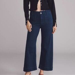 Anthropologie The Colette Crop High-Rise Wide-Leg Jeans by Maeve Size 25